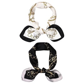 KSBBHDS 2 Stücke Eleer Kleiner Quadratischer Schal, Kleidungszubehör, Einfacher Und Vielseitiger Seidenschal, Weicher Und Komfortabler Quadratischer Schal.