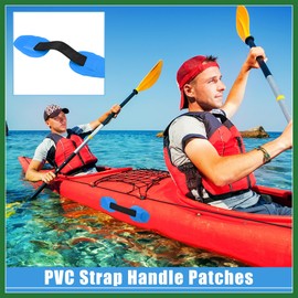 Motoforti 2pcs Universal PVC Strap Handle Patches Carry Grab Handle Blue Long-lasting
