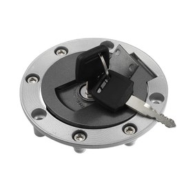 ACROPIX Motorcycle Gas Tank Cover Lock Fuel Tank Cap with Key Fits Yam aha Fits FZR250 FZX250 FZR400 FZR750 FZR1000 Silver Tone 6pcs