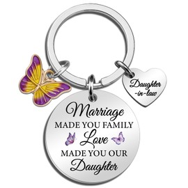 Cxulquvs Daughter In Law Keychain Gifts from Mother In Law Happy Birthday Wedding Christmas Gifts for Future Daugher-In-Law