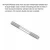 sourcing map Double Ended Stud Screws (M6 Thread 50mm Length)