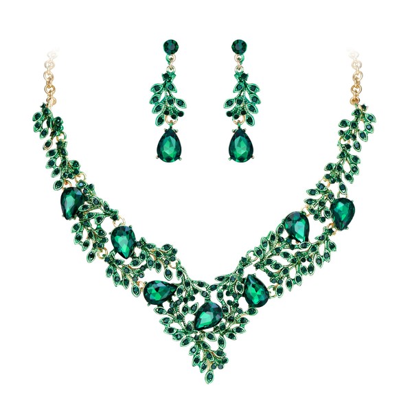 EVER FAITH Women's Jewellery Sets Rhinestone Crystal Flowers Leaf Vine