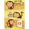 Designer Greetings Monkeys with Bananas, Blocks and Paint Age 3