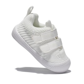 Newsonet Baby Shoes Boys Girls First Walking Breathable Non Slip Walker Barefoot Mesh Sneakers Soft Sole White Size 6-12 Months Infant