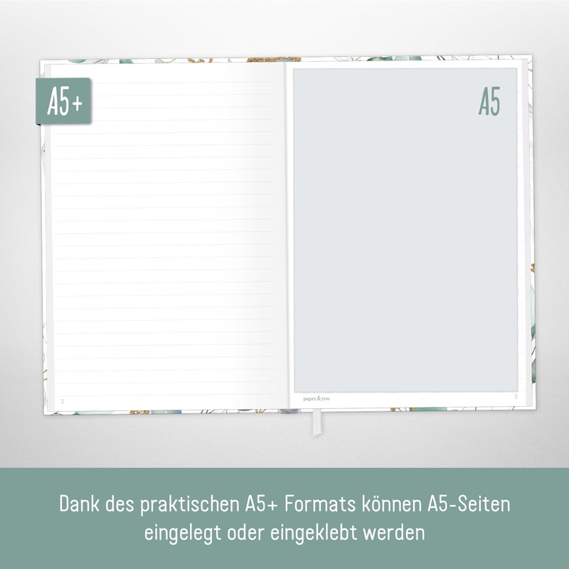 Trendstuff by Häfft Notebook A5+ Squared with Elastic Band [Gold