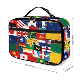 Guiteinyi Flags Lunch Bag Insulated Reusable Lunch Box Tote Bag For Women Men Work Picnic Travel