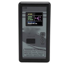 Transistor Tester 1.8 Inch TFT Color Screen NPN PNP Auto Identification Mosfet Automatic Checker for Testing Detection Black