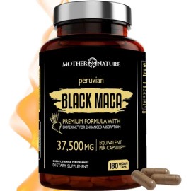 Mother Nature Maca Negra 50:1 37,500 Mg, 180 Cápsulas