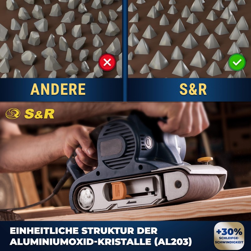 S&R Sanding Belt Set 18 Pieces 75 x 533 mm,
