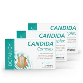 BOTANICY Candida Complex - 180 Kapseln - Bei Candida albicans - Vitamin C, Biotin, Probiotischer Hefepilz, Caprylsäure, Grapefruit & Knoblauch Extrakt
