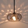 Wrlmfy Large Glass Pendant Lighting, Hammered Lampshade Chandelier with Height