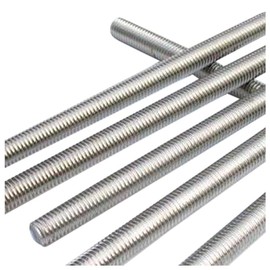 Merriway BH03018 Steel Studding Threaded Bar Rod, M12 x 0.3M (1/2 inch x 12 inch) - Zinc Plated