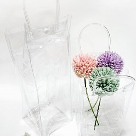 PVC Transparent Wine Chiller Bag & Champagne Bucket for Anniversary Gifts Large 4ea