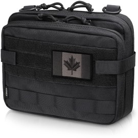 WYNEX Tactical Large Admin Pouch of Double Layer Design, Molle EDC EMT Utility Pouch with Map Sleeve Modular Tool Pouch Large Capacity Canada Flag Patch Included
