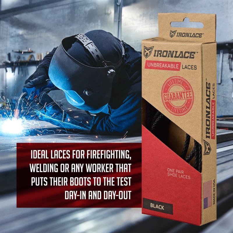 IRONLACE Unbreakable Round Bootlaces - Indestructible, Waterproof & Fire Resistant