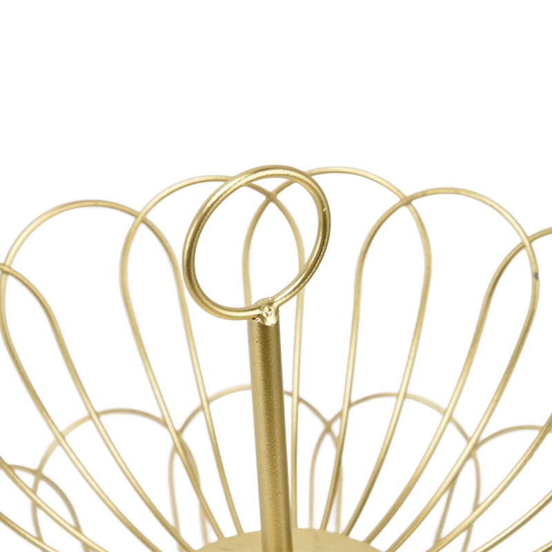 2 Tier Fruit Bowl Modern Nordic Design Geometric Detachable Gold