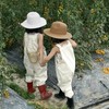 OhMill Classic Plain Kids Fedora Straw Hat Light Breathable Bucket