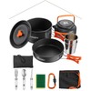 FUGEN Jungen Camping Cook Set Cooking Set, Black, Big