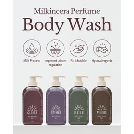 ODID Milk in Cera Perfume Body Wash - Korean Moisturizing Body Cleanser for All Skin Types - Refreshing & Sweet Floral Scent - with Milk Protein and Ceramide, 16.9 fl.oz.