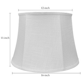 Tootoo Star Brown Large Drum Lamp Shade for Chandeliers Floor Light and Table Lamp,12x16x11" Spider,Fabric Natural Linen Hand Crafted (White)