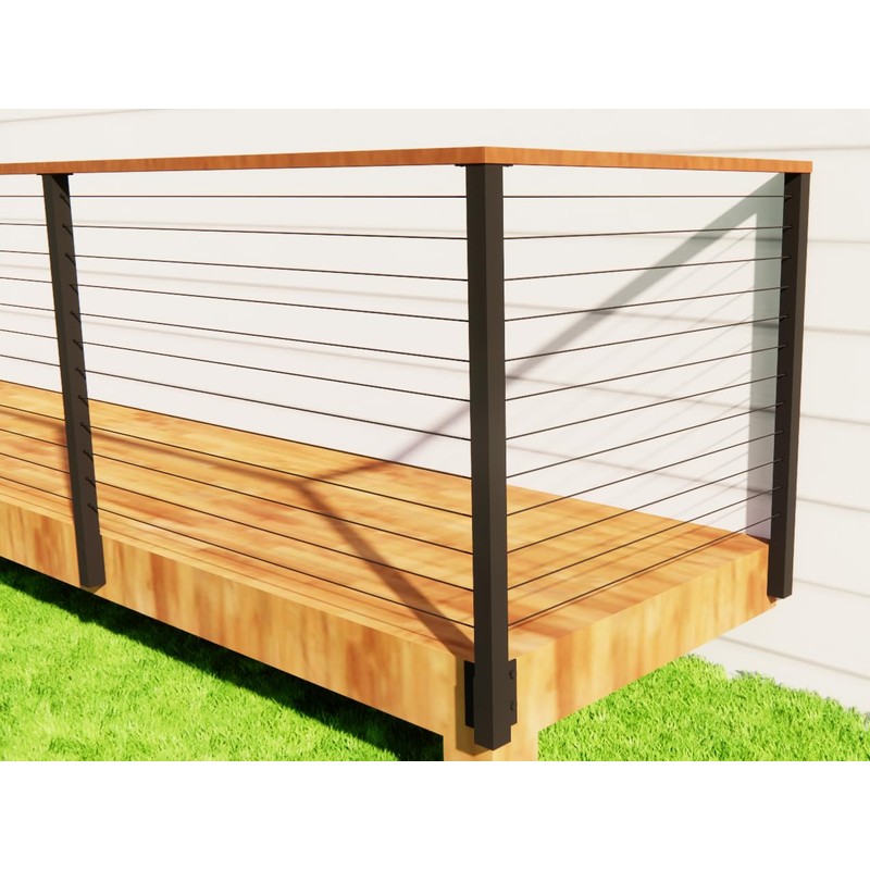 Senmit Cable Railing Corner Post Fascia Mount-Stainless Steel Square Weldless