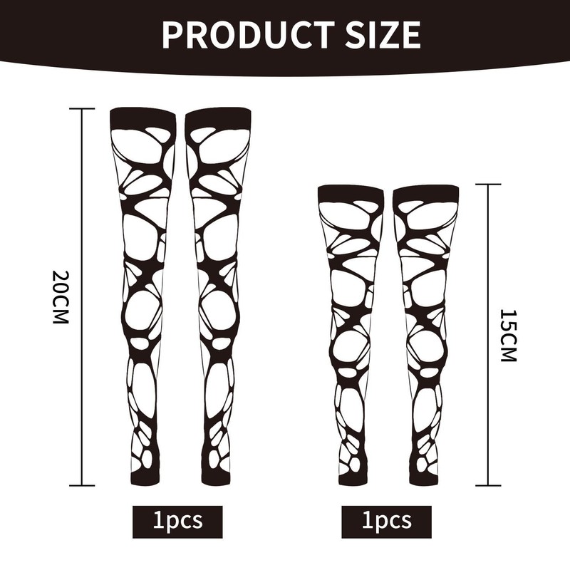 LCIEFKAE 2 Pieces Black Hollow Hole Socks, Creative Sexy Leggings,