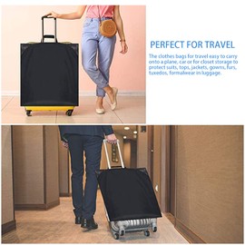 43" Garment Bags for Travel and Storage, Travel Suit Bags for Men Women with 2 Clear Pockets, Storage bags for Clothes, Suits, Shirts, Coats (43inch, 2pcs black)