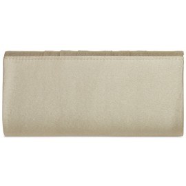 Caspar TA390 Elegant Women's Satin Clutch Bag Evening Bag with Vertical Pleats, gold