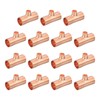 uxcell 1/2" x 1/4" x 1/2" 15Pcs Copper Reducing Tee