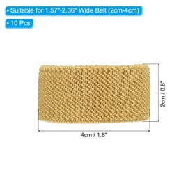 PATIKIL Elastic Belt Keepers, 10 Pack Strap Organizers Web Belt Loop Stays Backpack Strap Holder for 1.6" Wide Belts/Straps, Khaki