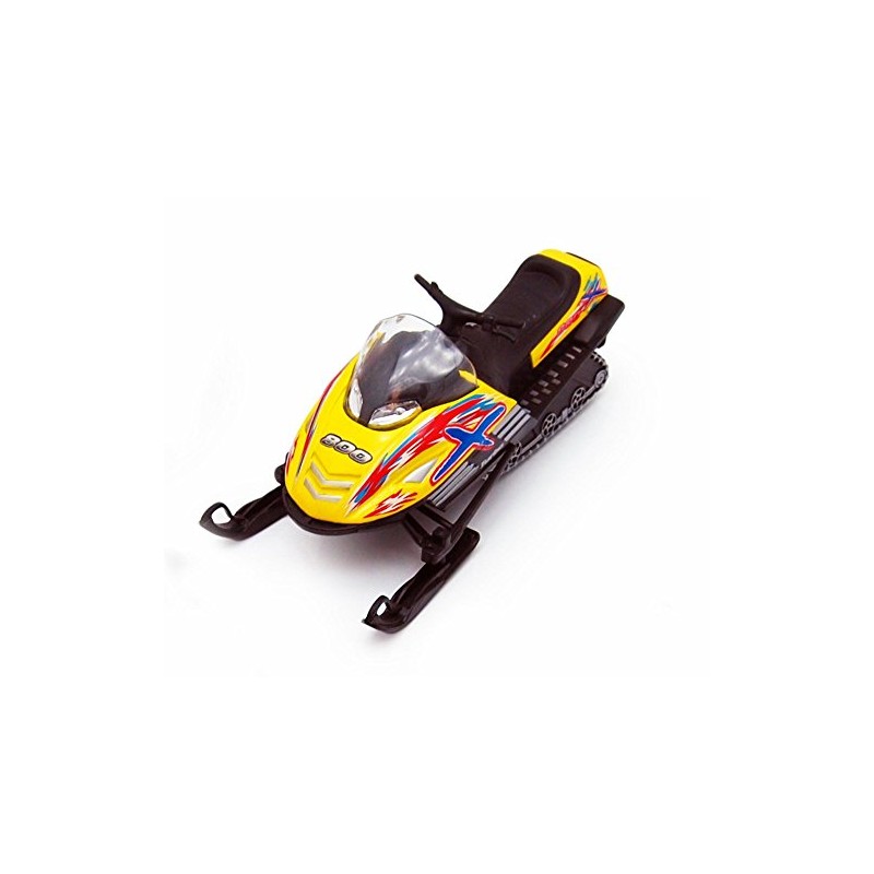 KiNSMART 5.25" Diecast Model Pullback Toy Snowmobile (Yellow)