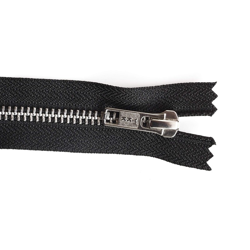 YKK Closed End Metal Silver Zip. 4, 5, 6, 7,