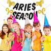 Aries Season Birthday Banner, Aries Season Birthday Party Black Gold