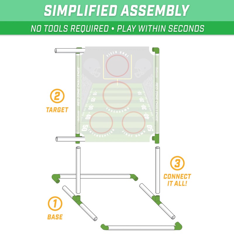 GoSports Red Zone Challenge Football Toss Game - Includes Target,