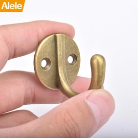 Alele Single Prong Hook Hanger,Robe Towel Hooks,Zinc Die Cast, Set of 6 (Single Prong Round Hook 6p)