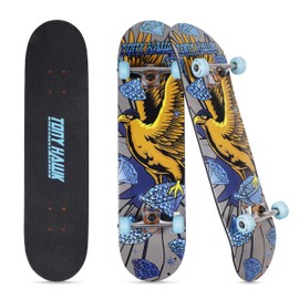 Tony Hawk 31 inch Skateboard, Tony Hawk Signature Series 2, 9-ply Maple Deck Skateboard for Cruising, Carving, Tricks and Downhill, Neon Crypto