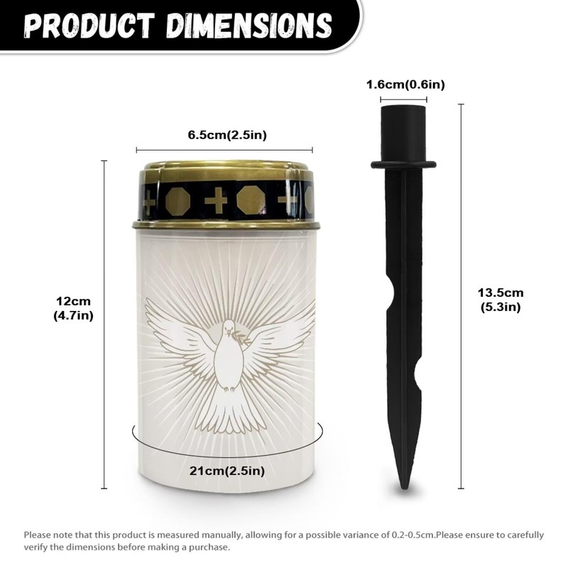 Uorisanigo Golden Cross and Peace Dove Solar Memorial Lights for