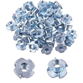 TERF® M8 (8mm) X 17.5mm Steel 4 - Pronged Tee Nut Four Pronged T Nut Use For Carpenter Woodworking Furniture Craft Rock Climbing Hold DIY and Multi Purpose Use - Pack of 10