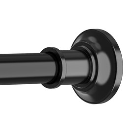 Tension Curtain Rod, 43-64 Inch Adjustable 1.1 Inch Diameter Thick Heavy Duty Black Shower Curtain Rod, Spring Curtain Rod Stainless Steel, Shower Rod for Bathroom No Drilling, No Rust