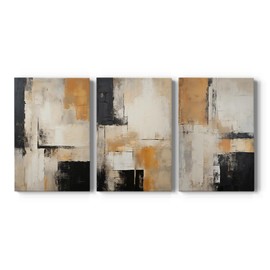 Renditions Gallery Colourplay Abstract Canvas Wall Art Dynamic Building Geometry Wall Decor Paintings & Prints for Bedroom Office Kitchen - 24"x36"x3panels GAL058