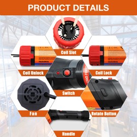 1100W Magnetic Induction Heater Kit,Handheld Heat Induction Machine,Electromagnetic Bolt Removal Tool,Automotive Flameless Heater,Portable Nut Buster with 8 Coils,110V