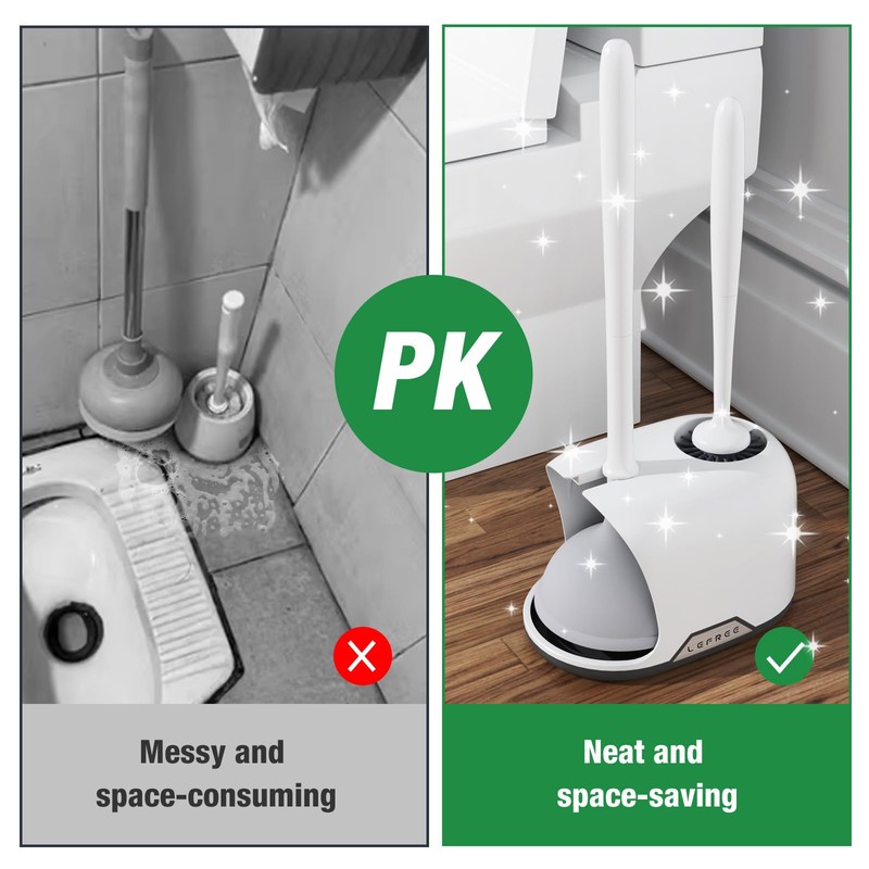 Lefree, 2 in 1 Toilet Brush and Plunger Set with