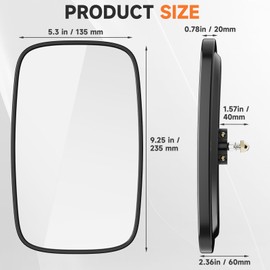 Piclafe Universal Forklift Rear View Mirrors, Square HD Wide-Angle Forklift Convex Mirror for Truck, Forklift, RV, Track Loader, Lorry, 23.5CM x13.5CM, 2PCS