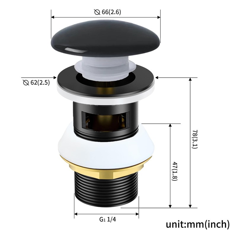 Pop Up Valve Drain Valve Made of Brass, Drain Fitting