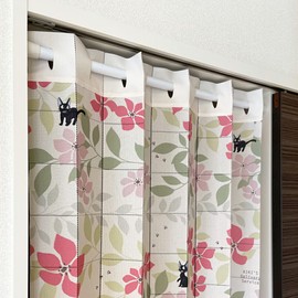 Noren Kobo 98338 Accordion Curtain, Ghibli, Kiki's Delivery Service, Draper, Divider Curtain, Amfleur, Pink, Width 37.8 x Length 78.7 inches (96 x 200 cm)