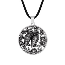 HAQUIL Vintage Antique Celtic Owl Pendant Necklace Owl Jewelry Gift for Men and Women, Zinc, No Gemstone