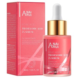 ANAiRUi 5% Tranexamic Acid Serum with Glycolic Acid, Kojic Acid, Vitamin B5 and Hyaluronic Acid Niacinamide, Targets Hyperpigmentation, Even Skin Tone, 30 ml