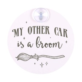Witchy Car Accessories: Fun Window Sign for Quirky Commute Decor - 'My Other Car is a Broom' - Express Your Inner Witch with the Broomsticks Range
