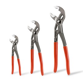 HAUTMEC 3 PCS Water Pump Pliers Set, Fast Adjustable Tongue and Groove Joint Pliers Tool Set,V-Jaw with Comfort Grips, 7 10 12Inch Plier Rust-Proof CRV Steel Construction for Plumbing HT0370-PL