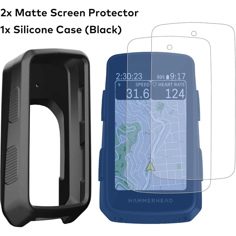 [3-PACK] for Hammerhead Karoo 3 Silicone Case x1, Matte Tempered